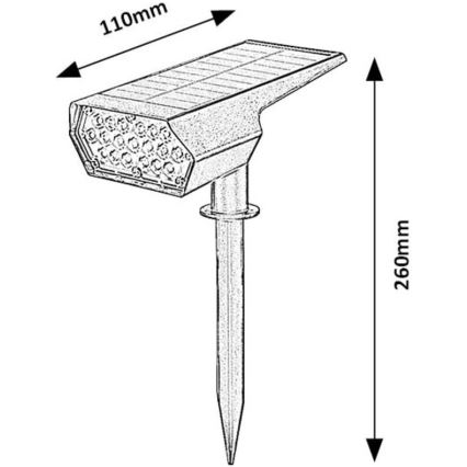 Rabalux - LED Solarna svetilka LED/0,5W/3,7V IP65 črna