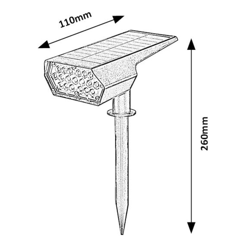 Rabalux - LED Solarna svetilka LED/0,5W/3,7V IP65 črna