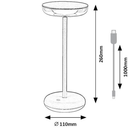 Rabalux - LED Zatemnitven rechargeable zunanji svetilka LED/6W/5V IP44 1800 mAh rjava