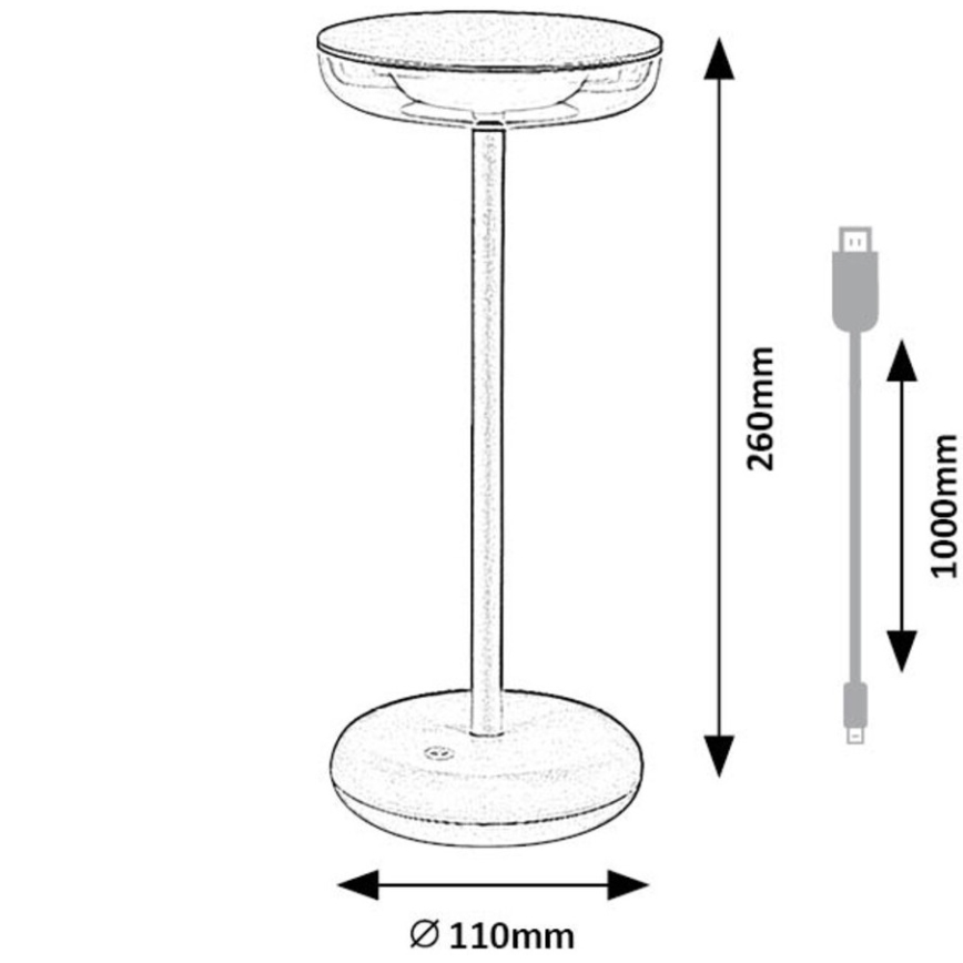 Rabalux - LED Zatemnitven rechargeable zunanji svetilka LED/6W/5V IP44 1800 mAh rjava