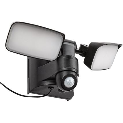 Rabalux - LED solarna stenska fleksibilna svetilka s senzorjem in zunanjo ploščo 2xLED/5W/3,7V IP54 črna