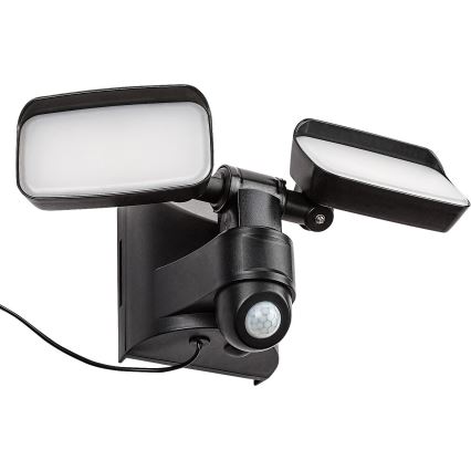 Rabalux - LED solarna stenska fleksibilna svetilka s senzorjem in zunanjo ploščo 2xLED/5W/3,7V IP54 črna
