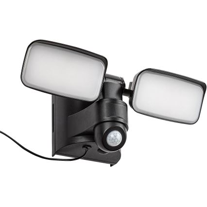 Rabalux - LED solarna stenska fleksibilna svetilka s senzorjem in zunanjo ploščo 2xLED/5W/3,7V IP54 črna