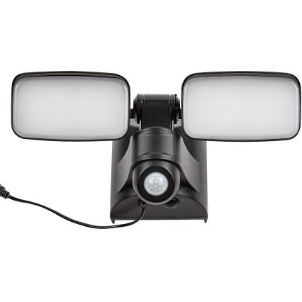 Rabalux - LED solarna stenska fleksibilna svetilka s senzorjem in zunanjo ploščo 2xLED/5W/3,7V IP54 črna