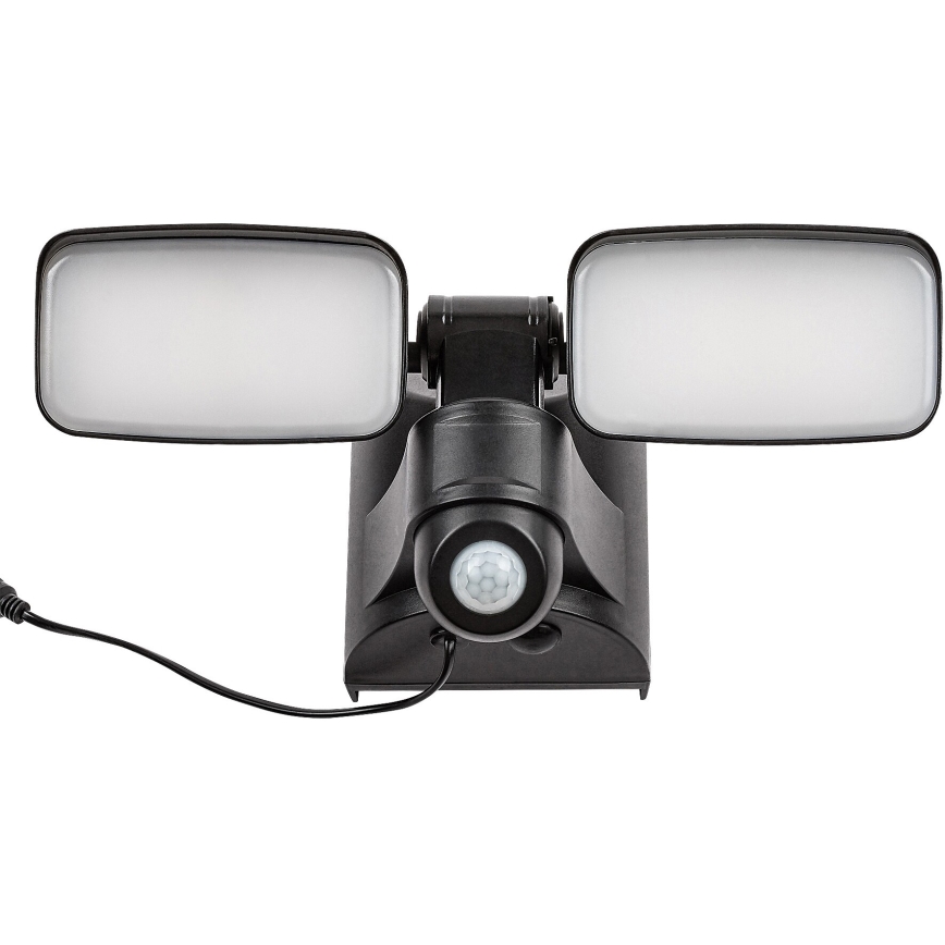 Rabalux - LED solarna stenska fleksibilna svetilka s senzorjem in zunanjo ploščo 2xLED/5W/3,7V IP54 črna