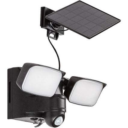 Rabalux - LED solarna stenska fleksibilna svetilka s senzorjem in zunanjo ploščo 2xLED/5W/3,7V IP54 črna