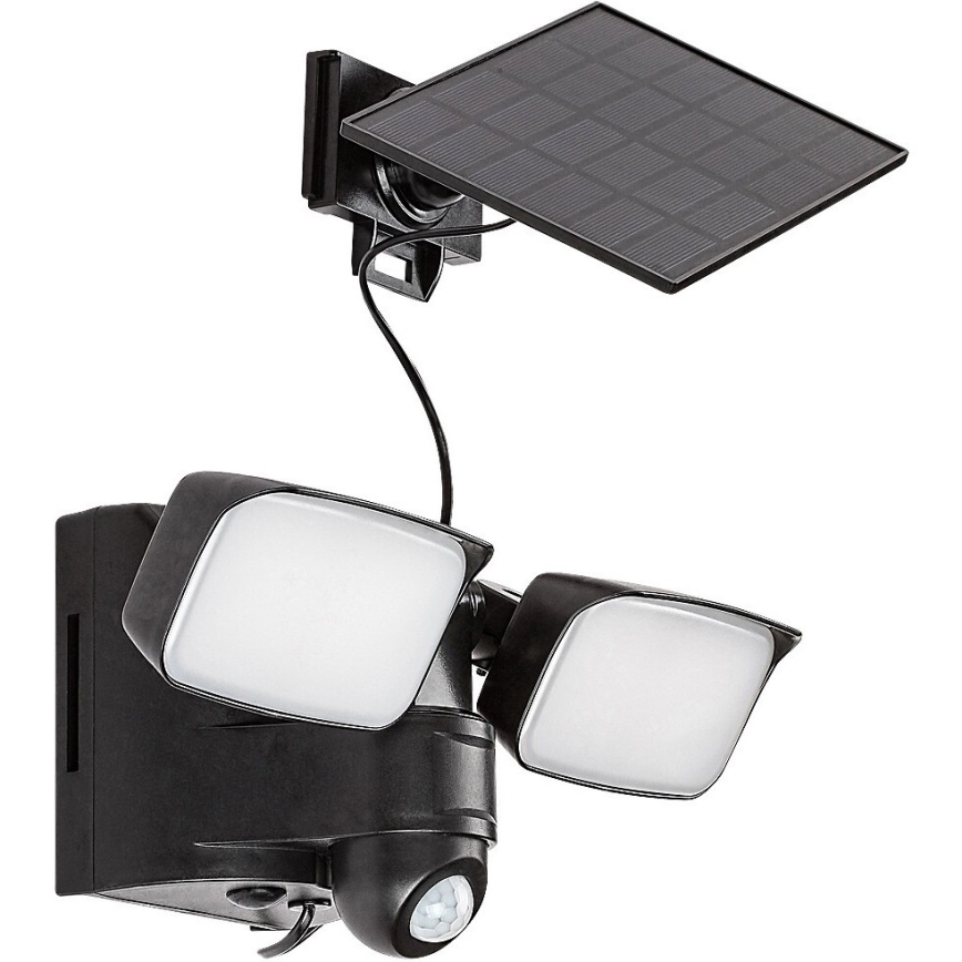 Rabalux - LED solarna stenska fleksibilna svetilka s senzorjem in zunanjo ploščo 2xLED/5W/3,7V IP54 črna
