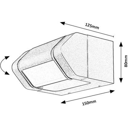 Rabalux - LED Zunanji wall flexible svetel LED/8W/230V IP54 antracit