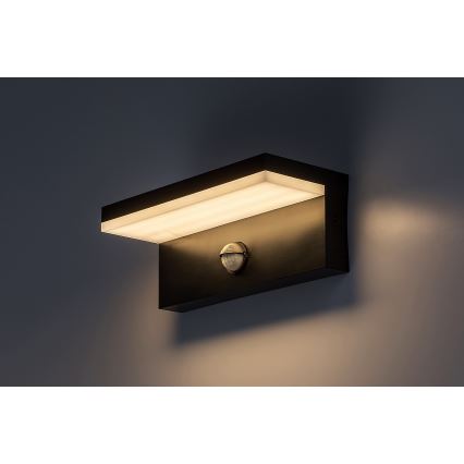 Rabalux - LED Zunanja stenska svetilka s senzorjem LED/9W/230V 2700/4000/6500K IP54 črna