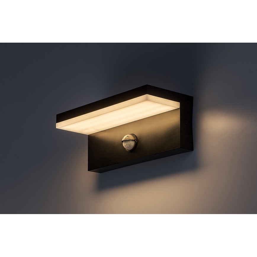 Rabalux - LED Zunanja stenska svetilka s senzorjem LED/9W/230V 2700/4000/6500K IP54 črna
