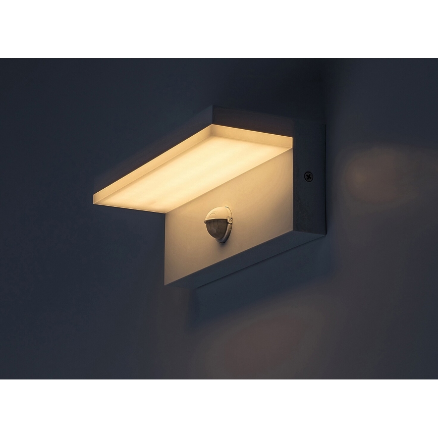Rabalux - LED Zunanja stenska svetilka s senzorjem LED/9W/230V 2700/4000/6500K IP54 bela