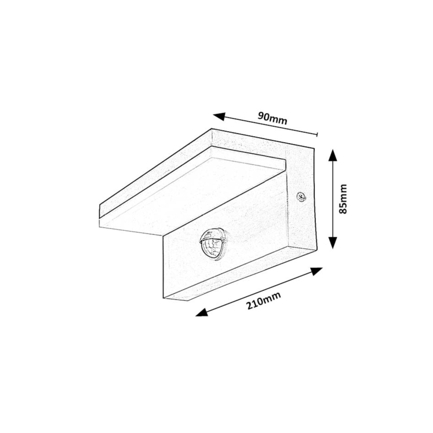 Rabalux - LED Zunanja stenska svetilka s senzorjem LED/9W/230V 2700/4000/6500K IP54 bela