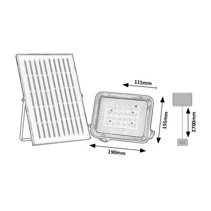 Rabalux - LED Solarni reflektor LED/6,5W/3,2V 3000/4000/6500K 1000mAh IP65