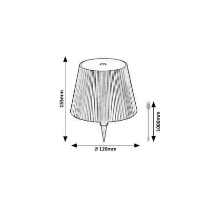 Rabalux - LED Zatemnitven polnilni steklenica lampshade LED/2W/5V IP44