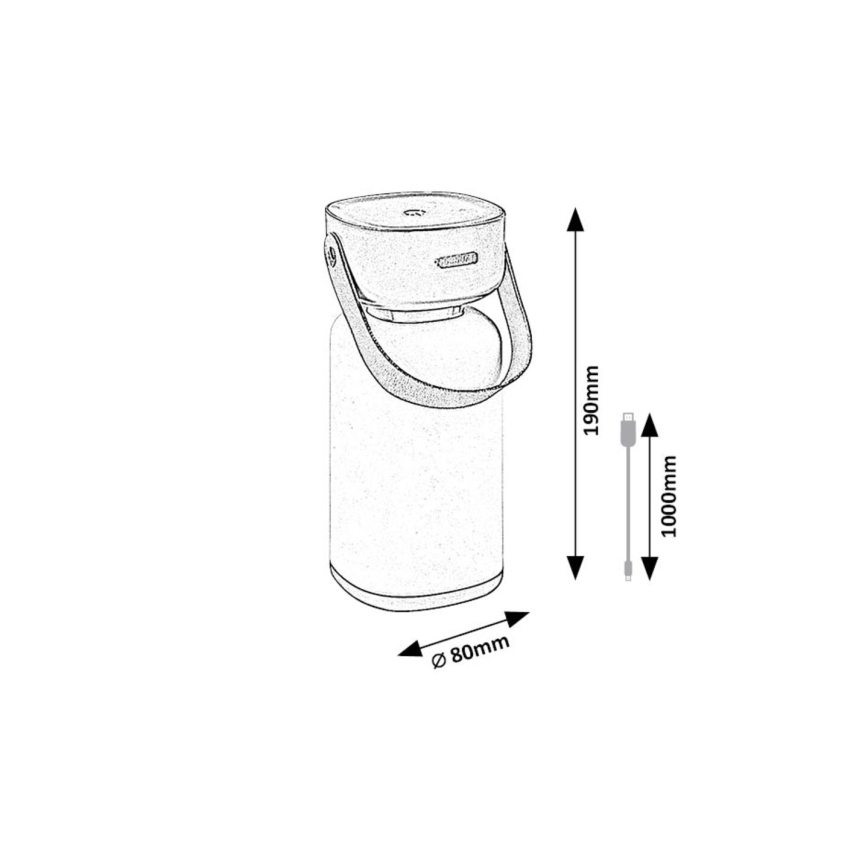 Rabalux - LED Zatemnitvena polnilna zunanja namizna svetilka na dotik LED/3W/5V IP44 rjava