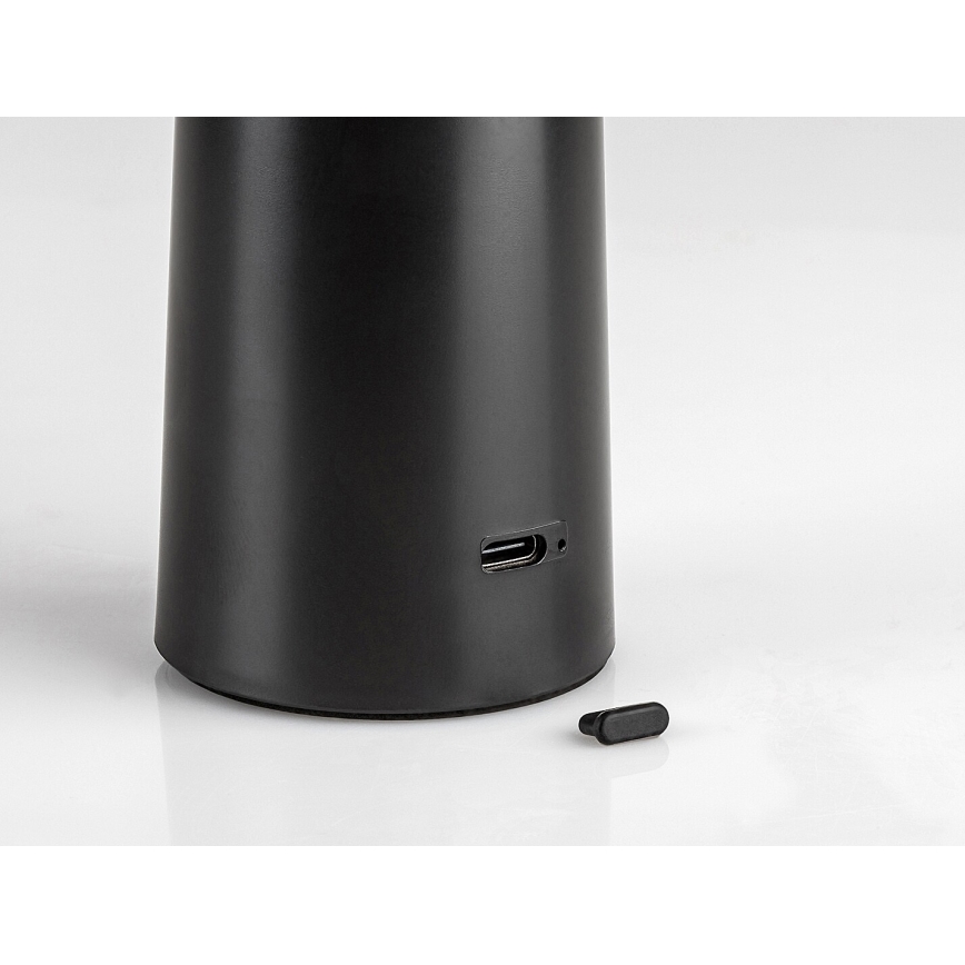 Rabalux - LED Zatemnitvena polnilna namizna svetilka na dotik POLPERRO LED/3W/3,7V 1200mAh črna