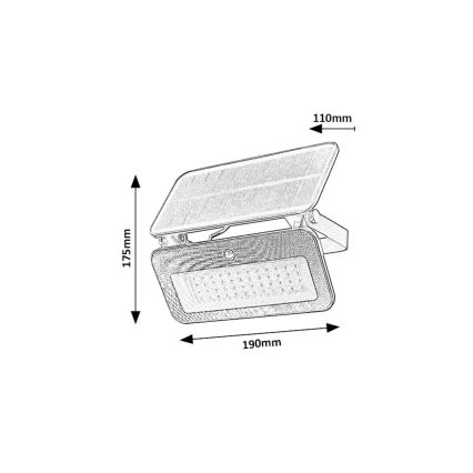 Rabalux - LED Solarni reflektor s senzorjem LED/8W/3,7V 3000/4000/6500K IP65