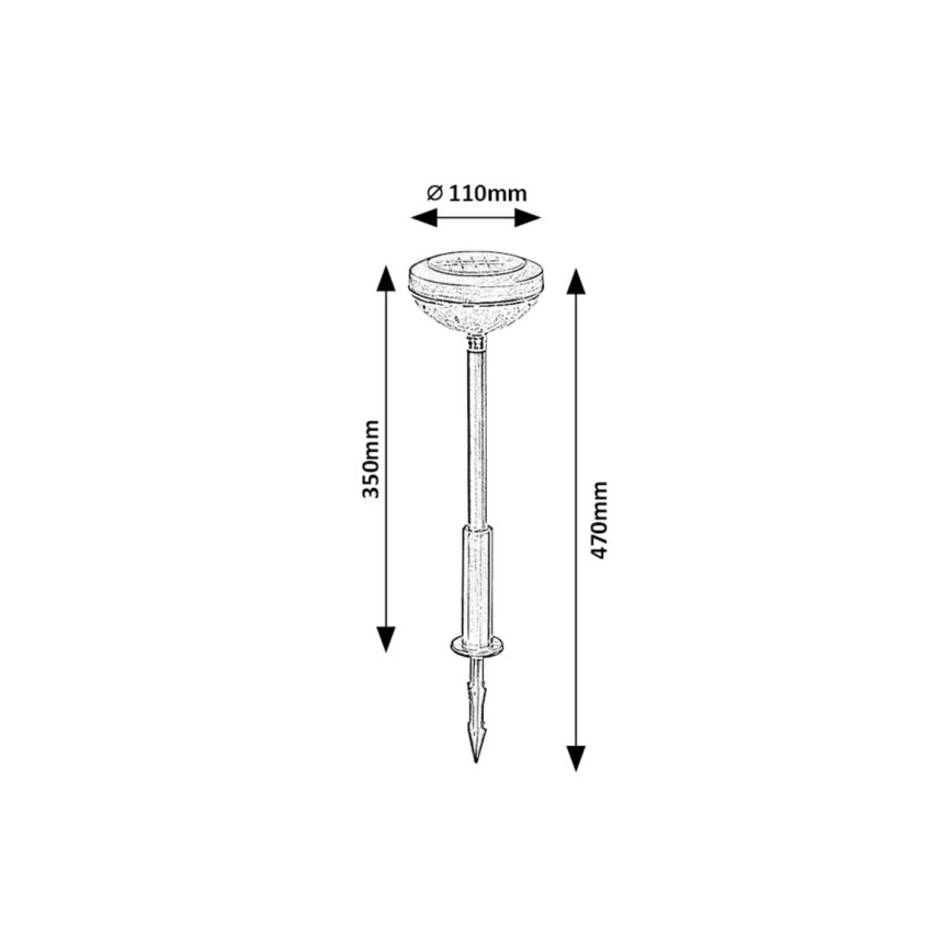 Rabalux - LED RGB Solarna svetilka LED/0,1W/1,2V 600mAh IP44