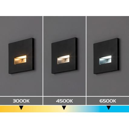 Rabalux - LED stopniščno svetilo LED/1W/230V 3000/4500/6500K črna