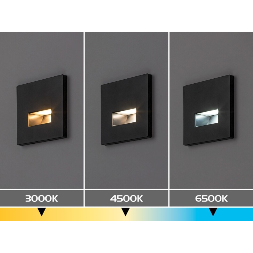 Rabalux - LED stopniščno svetilo LED/1W/230V 3000/4500/6500K črna