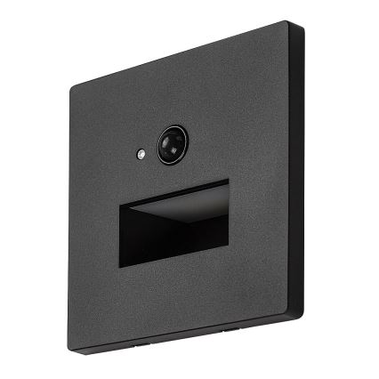 Rabalux - LED stopniščno svetilo z zaznavalom gibanja in mraka LED/1W/230V 3000/4500/6500K črna