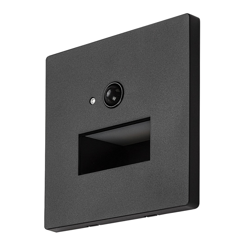 Rabalux - LED stopniščno svetilo z zaznavalom gibanja in mraka LED/1W/230V 3000/4500/6500K črna