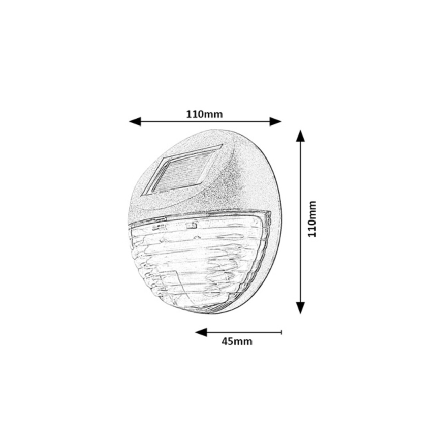 Rabalux - KOMPLET 2x LED sončna stenska svetilka LED/0,06W/1,2V 300 mAh IP44