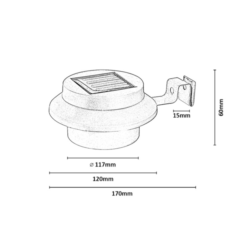 Rabalux -KOMPLET 2x LED sončno stensko svetilo LED/0,06W/1,2V 300 mAh IP44