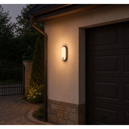 Rabalux - LED zunanja stropna svetilka s senzorjem LED/15W/230V IP65 črna