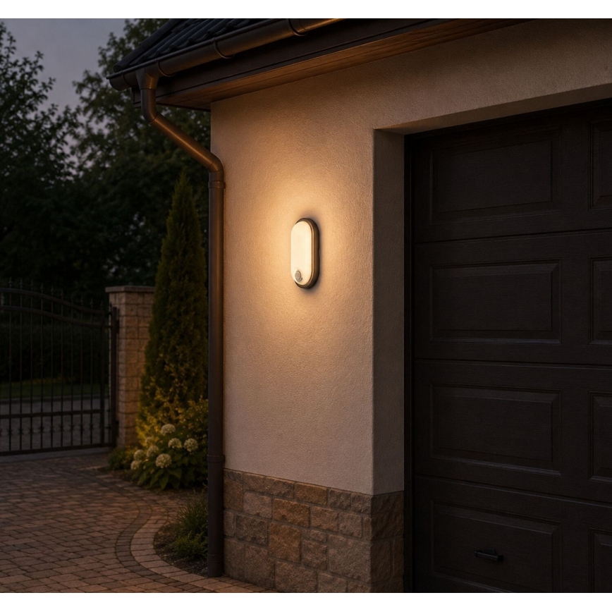 Rabalux - LED zunanja stropna svetilka s senzorjem LED/15W/230V IP65 črna