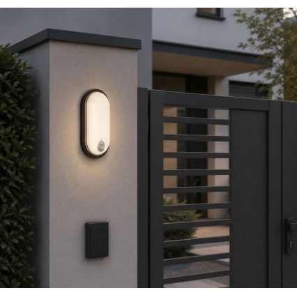 Rabalux - LED zunanja stropna svetilka s senzorjem LED/15W/230V IP65 črna