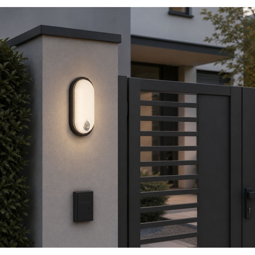 Rabalux - LED zunanja stropna svetilka s senzorjem LED/15W/230V IP65 črna