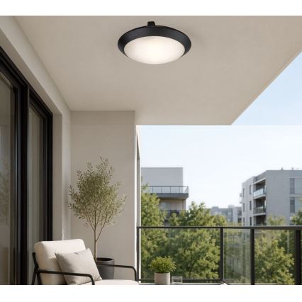 Rabalux - Zunanja stropna svetilka 1xE27/9W/230V IP65 premer 30 cm črna