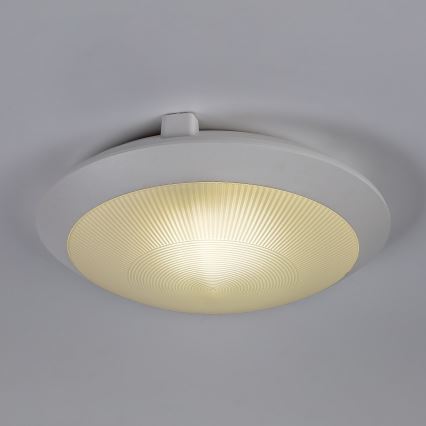 Rabalux - Zunanja stropna svetilka s senzorjem gibanja 1xE27/9W/230V IP65 premer 30 cm bela