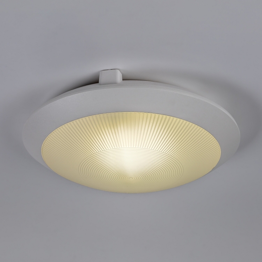 Rabalux - Zunanja stropna svetilka s senzorjem gibanja 1xE27/9W/230V IP65 premer 30 cm bela