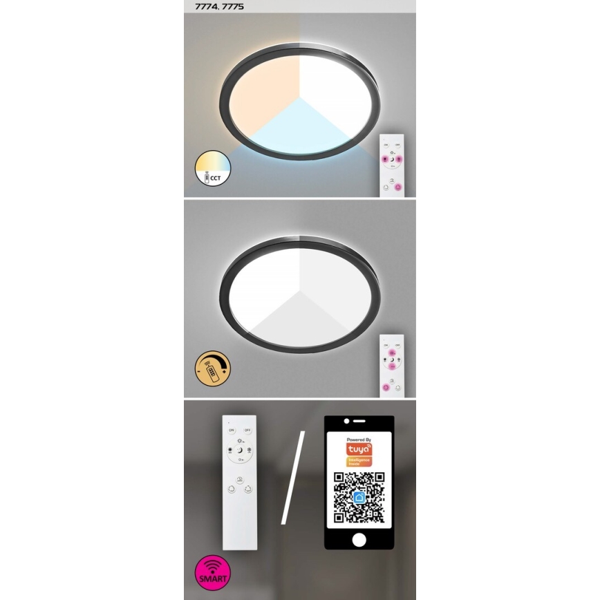 Rabalux - LED Zatemnitvena zunanja stropna svetilka LED/15W/230V Wi-Fi Tuya 2700-6500K IP44 + Daljinski upravljalnik