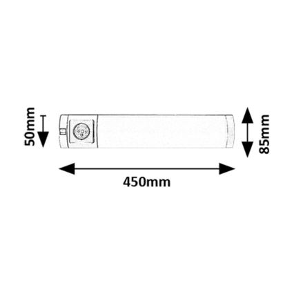Rabalux - LED Podelementna svetilka z vtičnico LED/5W/230V 4000K 45 cm srebrna
