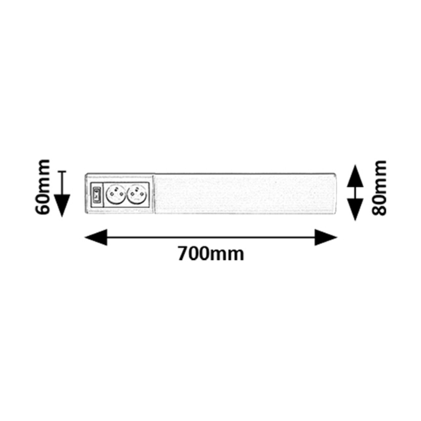 Rabalux - LED Podelementna svetilka z vtičnicami LED/15W/230V 4000K 70 cm bela