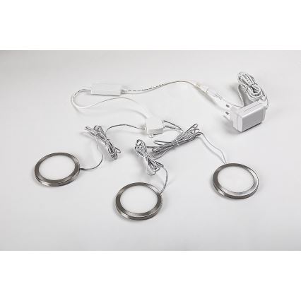 Rabalux - SET 3x LED Zatemnitvena kabinetna razsvetljava 3xLED/1W/230V 4000K