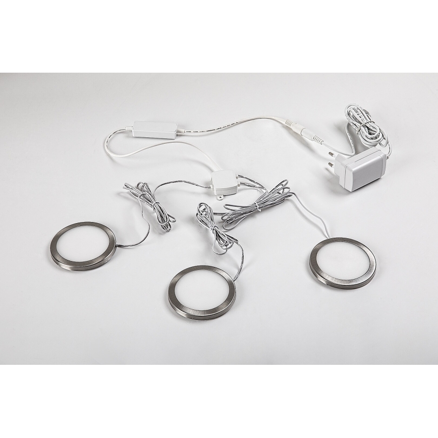 Rabalux - SET 3x LED Zatemnitvena kabinetna razsvetljava 3xLED/1W/230V 4000K