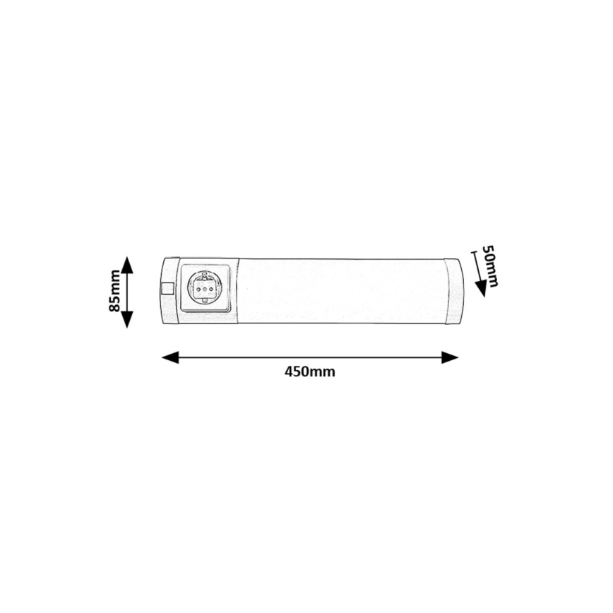 Rabalux - LED Podelementna svetilka z vtičnico LED/5W/230V 4000K 45 cm mat krom