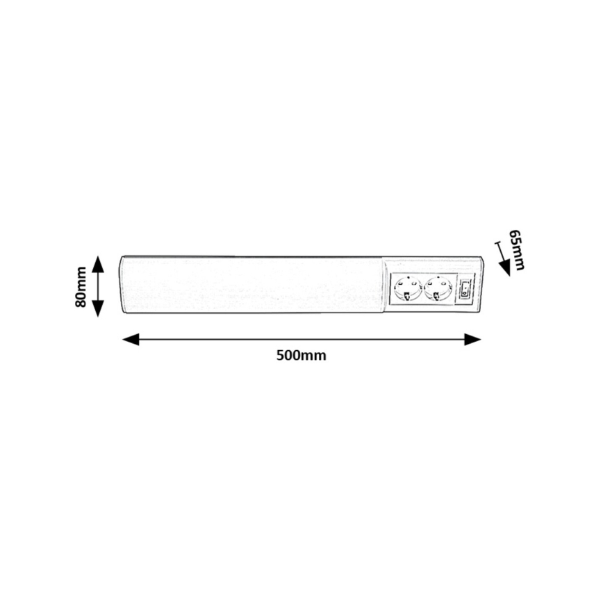 Rabalux - LED Podelementna svetilka z 2 vtičnicama LED/10W/230V 4000K 50 cm bela