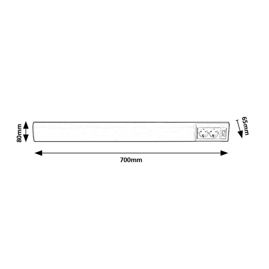 Rabalux - LED Podelementna svetilka z 2 vtičnicama LED/15W/230V 4000K 70 cm bela
