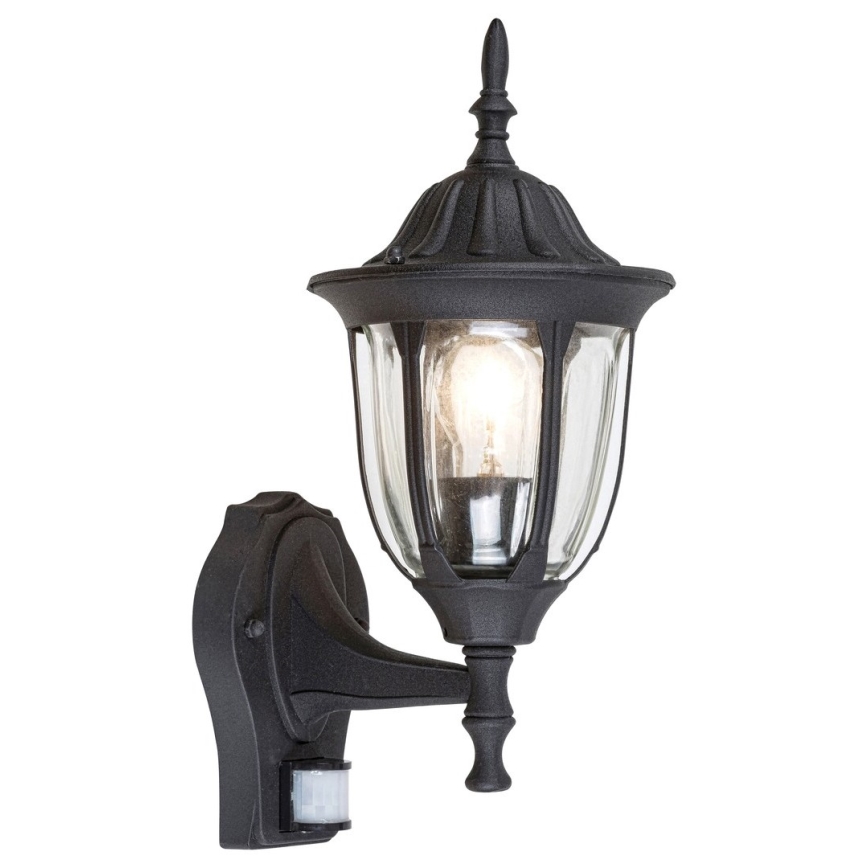 Rabalux - Zunanja Stenska svetilka s senzorjem 1xE27/60W/230V IP43 črna