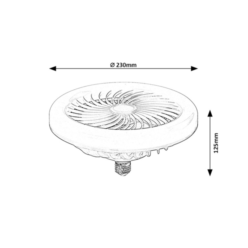 Rabalux - LED zatemnjevalna žarnica z ventilatorjem SMD E27/16W/230V 3000-6500K + daljinski upravljalnik