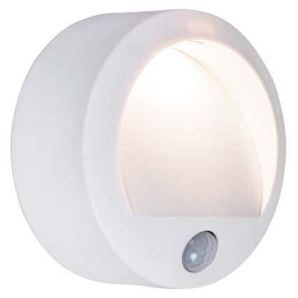 Rabalux - LED Zunanja Stenska svetilka s senzorjem LED/1,5W/3xAA IP44 bela