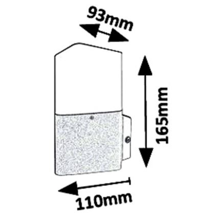 Rabalux 7988 - Zunanja stenska svetilka ZADAR 1xE27/15W/230V IP44