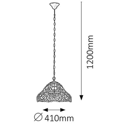 Rabalux - Tiffany Lestenec 2xE27/60W/230V