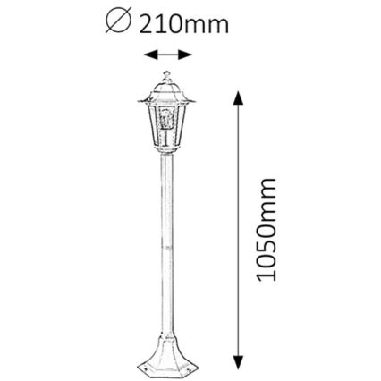 Rabalux - Zunanja svetilka 1xE27/60W/230V 105 cm