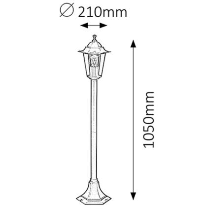 Rabalux - Zunanja svetilka 1xE27/60W/230V 105 cm